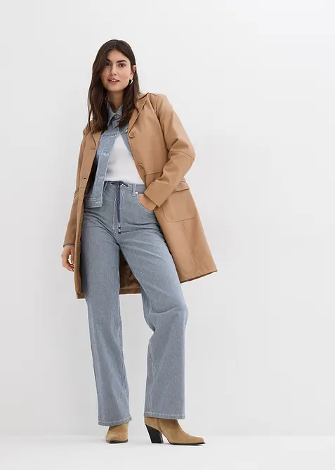 Straight Jeans, High Waist, med r&auml;nder, bonprix