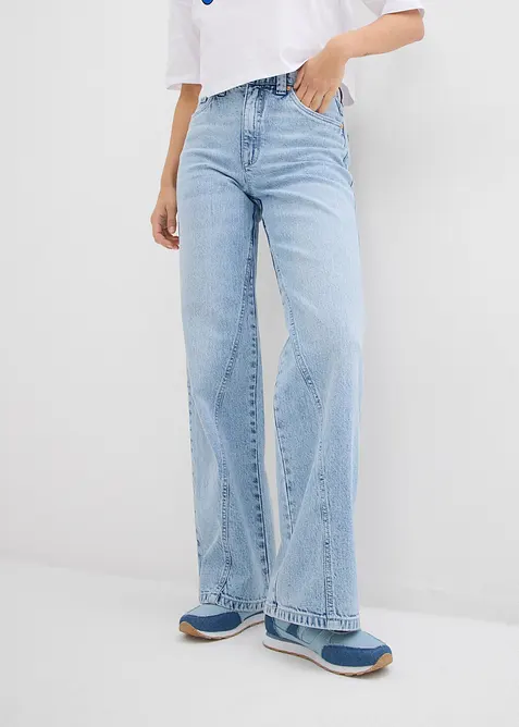 Jeans med vida ben, High Waist, bonprix