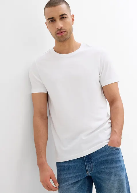 T-shirt i ren ekologisk bomull (2-pack), Slim Fit, bonprix