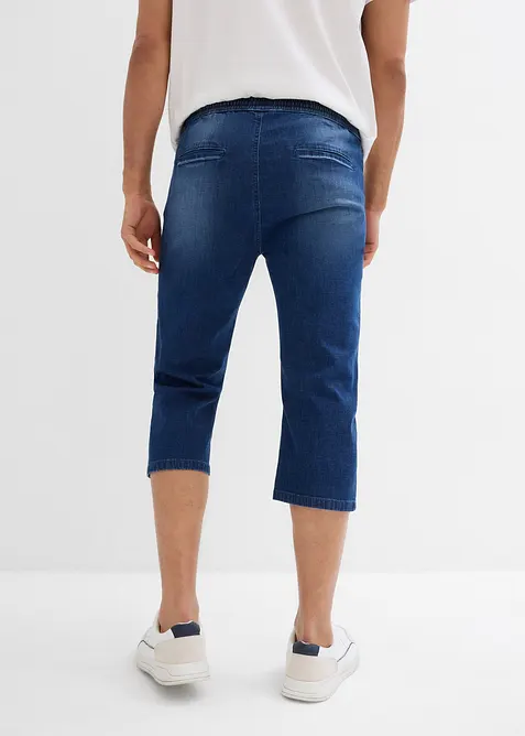 3/4-Jeans i dra på-modell av tunn denim, Regular Fit, Straight (2-pack), bonprix