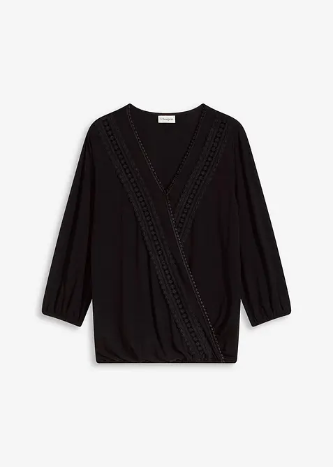 Topp med spets och omlottlook, bonprix