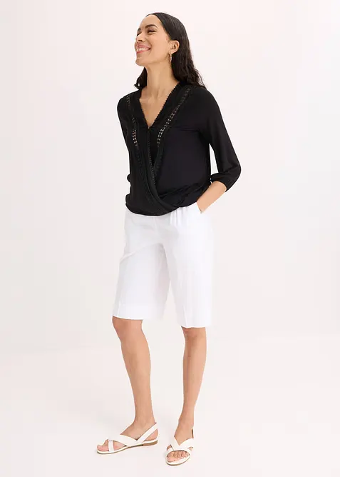 Topp med spets och omlottlook, bonprix