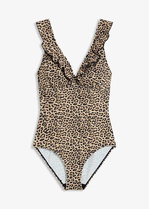 Baddräkt med volanger, bonprix