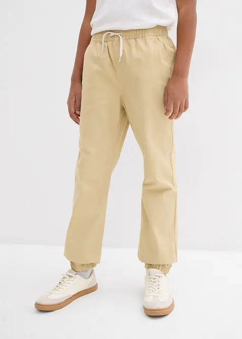 Dra på-byxa i ren bomull för barn (2-pack), Regular Fit, bonprix