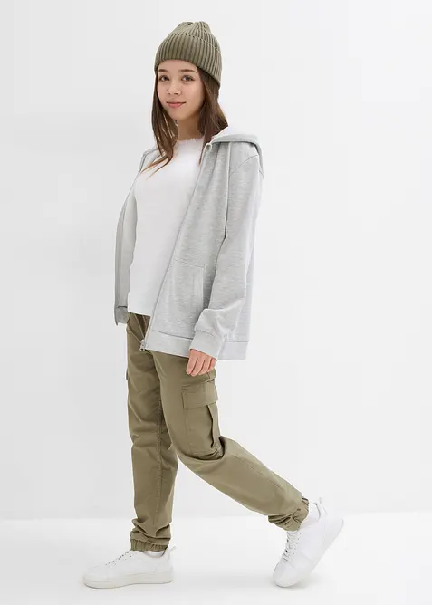 Cargobyxa med påsydda fickor, bonprix