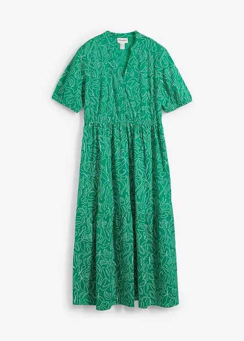 Vid kl&auml;nning i midil&auml;ngd av ren bomull, bonprix