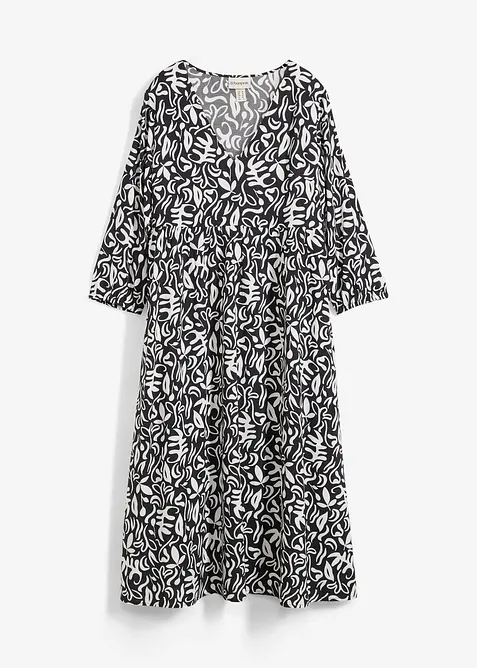 Mellanlång klänning i böljande viskos, bonprix