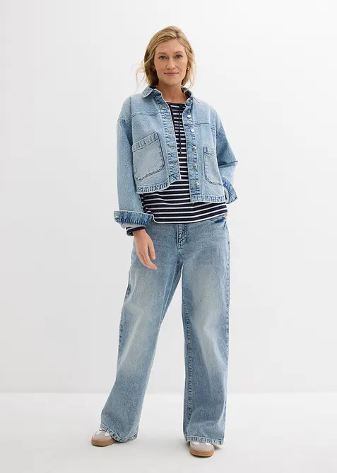 Sweatshirt av material med struktur, bonprix