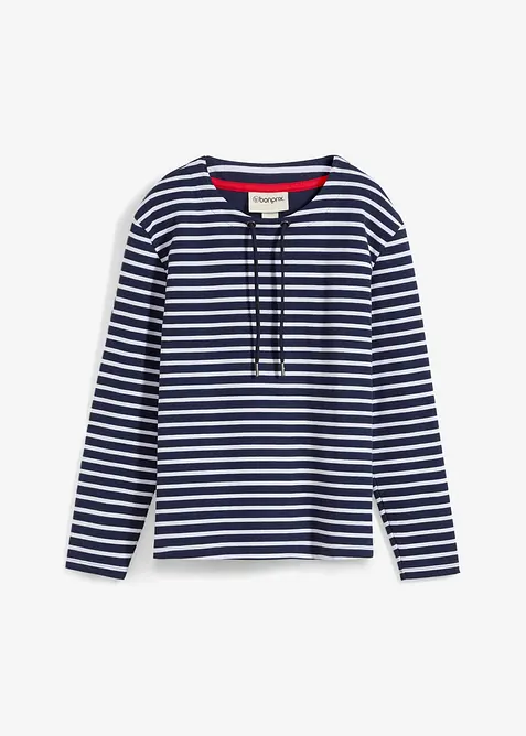 Sweatshirt av material med struktur, bonprix