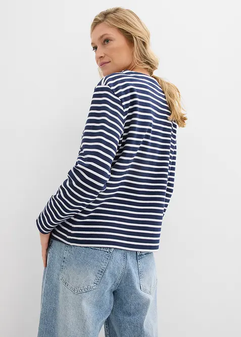 Sweatshirt av material med struktur, bonprix