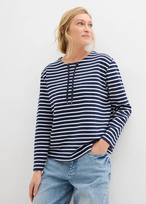 Sweatshirt av material med struktur, bonprix