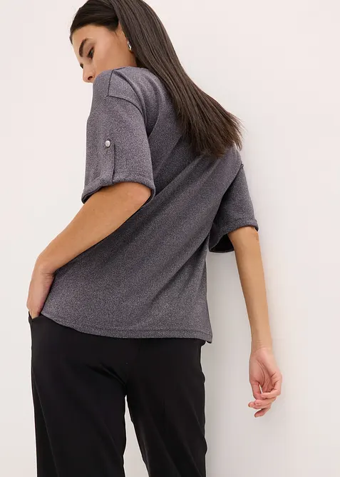 Topp av glittrande viskos med glansigt tryck, bonprix