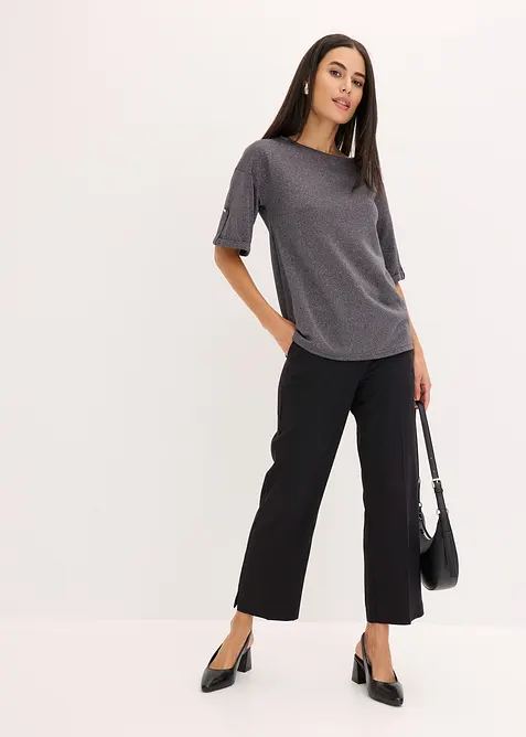 Topp av glittrande viskos med glansigt tryck, bonprix