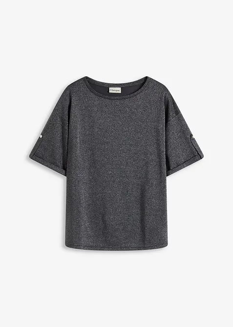 Topp av glittrande viskos med glansigt tryck, bonprix