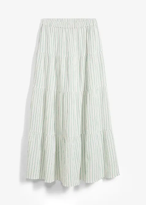 Randig maxikjol av ren bomull, bonprix