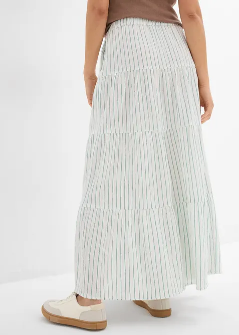 Randig maxikjol av ren bomull, bonprix