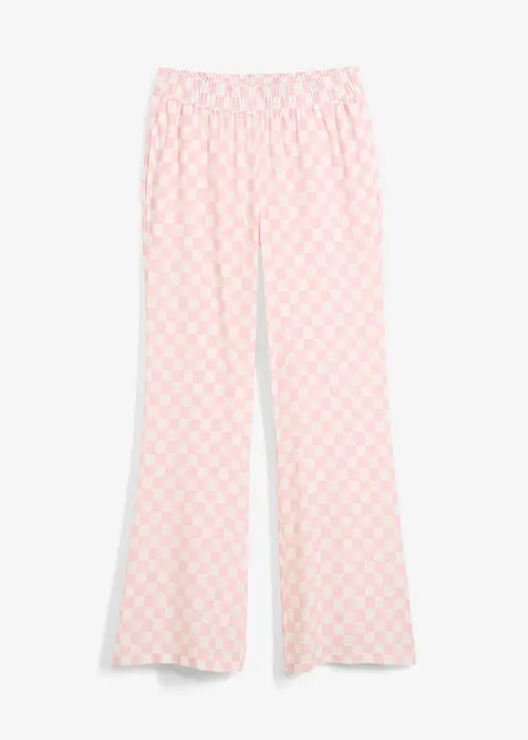 Rutig vid byxa av viskos med mjukt fall, bonprix