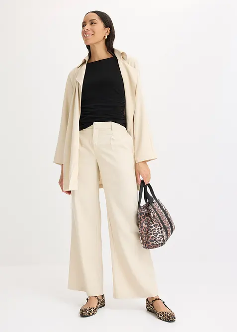 Jerseylinne med tvinnad effekt, bonprix