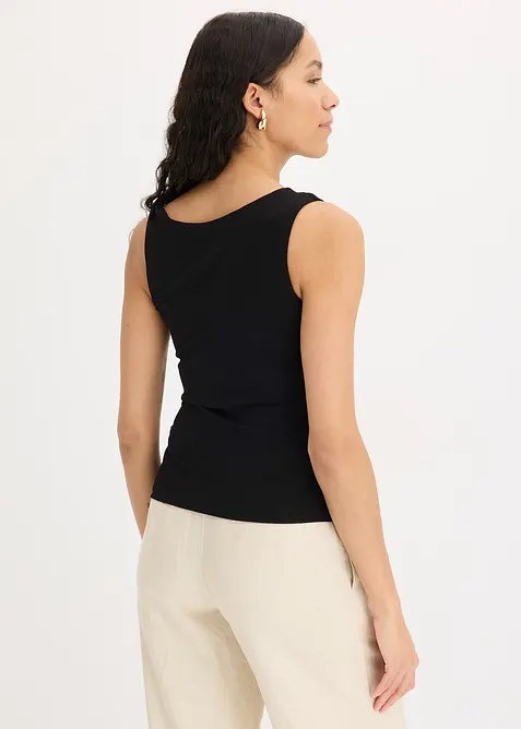 Jerseylinne med tvinnad effekt, bonprix