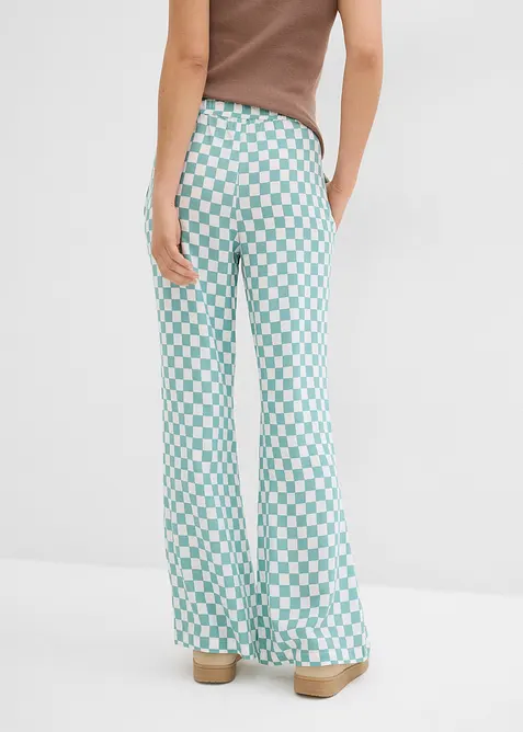 Rutig vid byxa av viskos med mjukt fall, bonprix