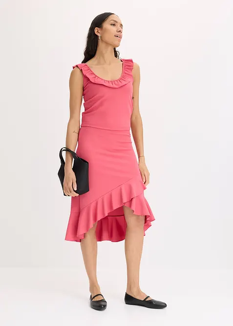 Jerseykjol med volanger, bonprix