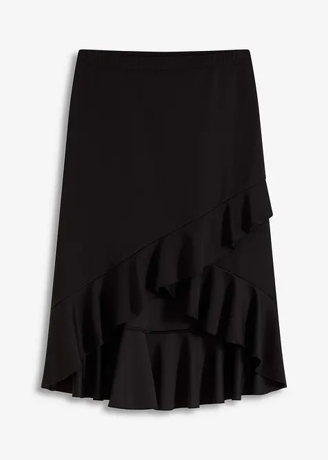 Jerseykjol med volanger, bonprix