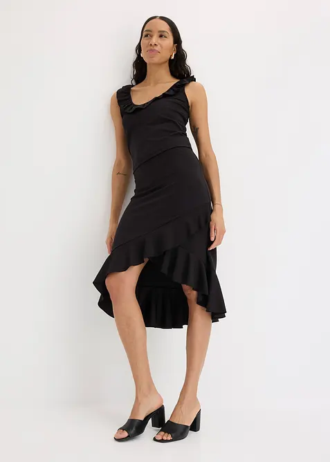 Jerseykjol med volanger, bonprix