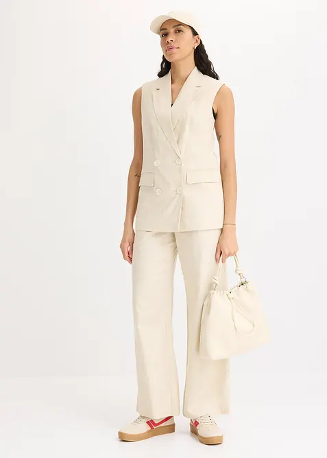 Ärmlös linnekavaj, bonprix