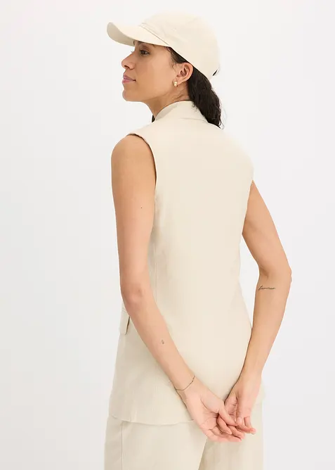 Ärmlös linnekavaj, bonprix