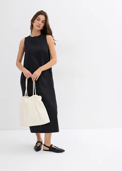 Maxiklänning med sidfickor, av viskosmix, bonprix