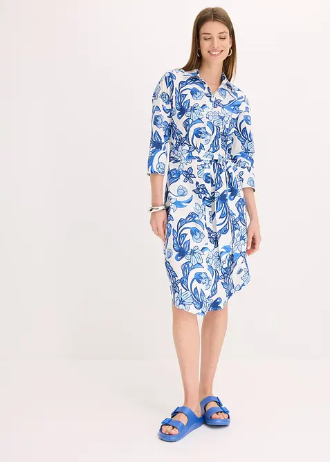 Skjortklänning av bomullsmix, bonprix