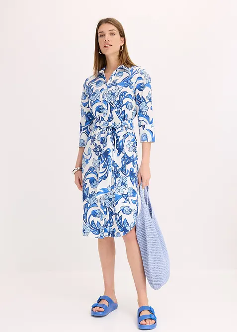 Skjortklänning av bomullsmix, bonprix