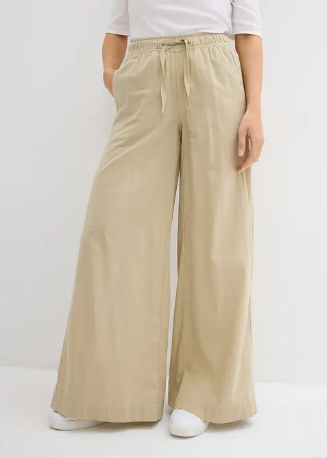 Palazzobyxa i ren bomull, bonprix