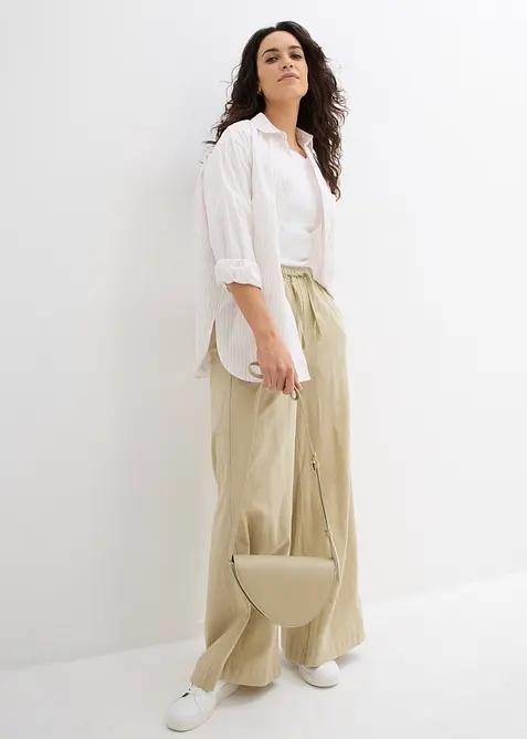 Palazzobyxa i ren bomull, bonprix