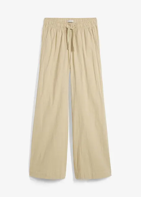 Palazzobyxa i ren bomull, bonprix