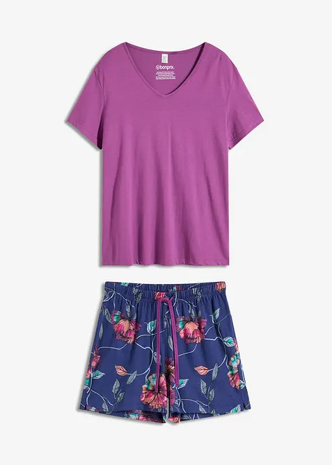 Pyjamas med shorts i mjuk bomull och viskos, bonprix
