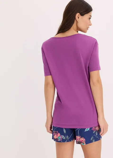Pyjamas med shorts i mjuk bomull och viskos, bonprix