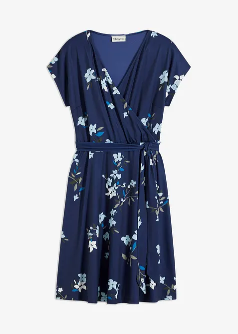 Jerseykl&auml;nning med omlottlook, bonprix