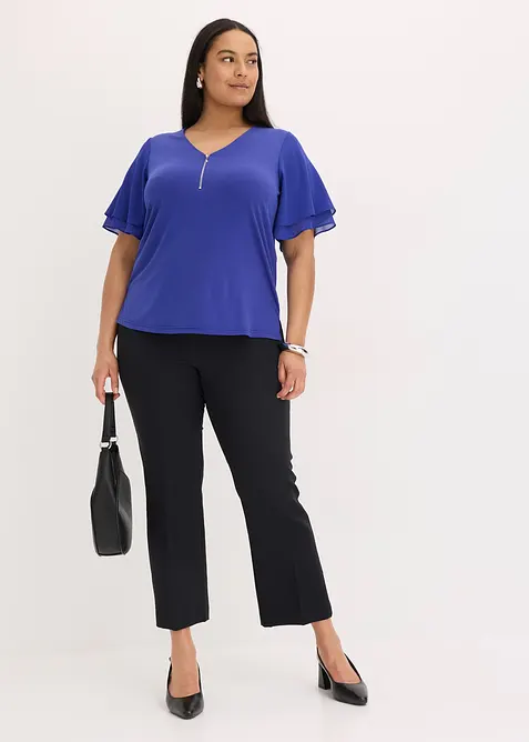 Topp med chiffong&auml;rmar, bonprix