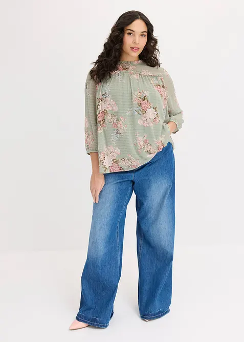 M&ouml;nstrad chiffongtunika, bonprix