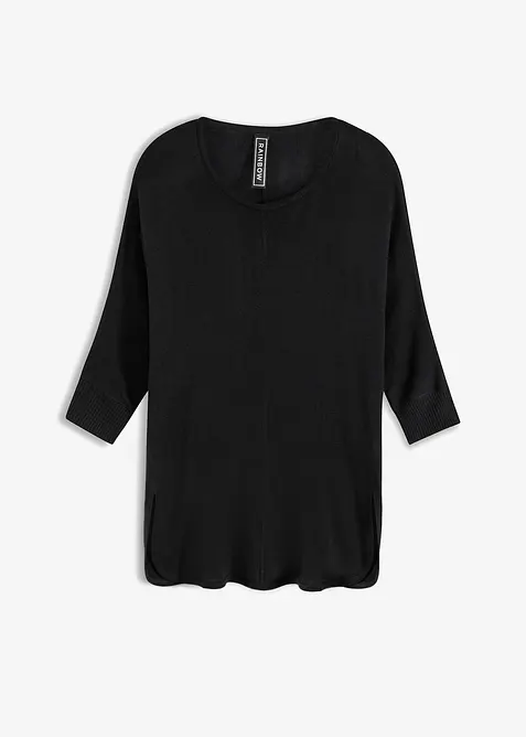 Finstickad tröja med 3/4-ärm, bonprix