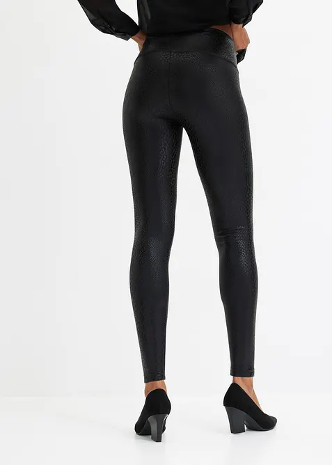 Glansiga leggings i skinnimitation, bonprix