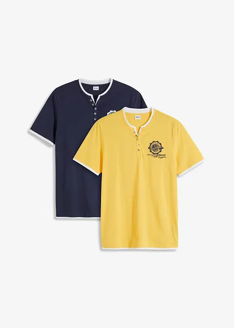 Kortärmad farfarströja med bomull (2-pack), bonprix