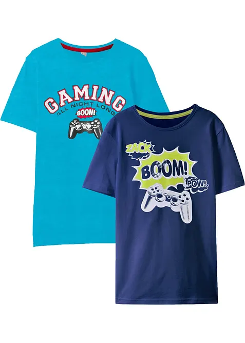 T-shirt för barn (2-pack), av ekologisk bomull, bonprix