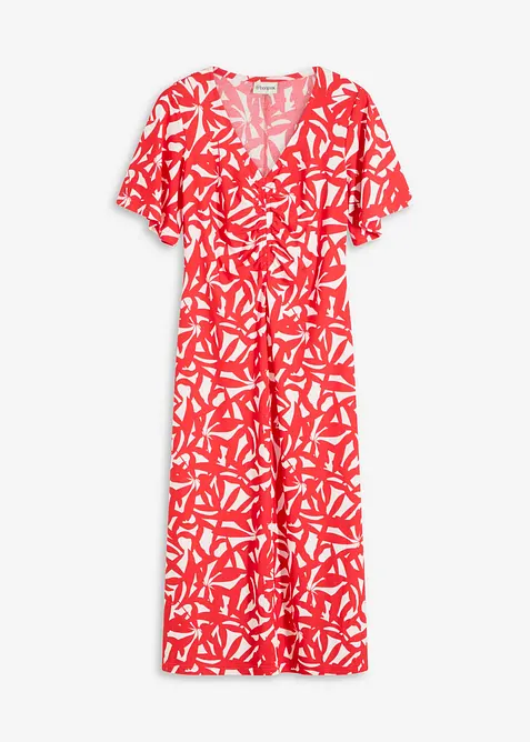 Jerseyklänning med rynk, bonprix