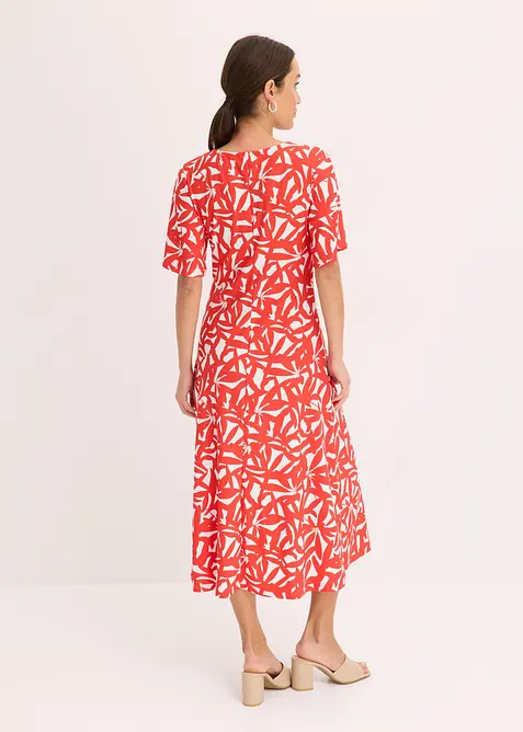 Jerseyklänning med rynk, bonprix