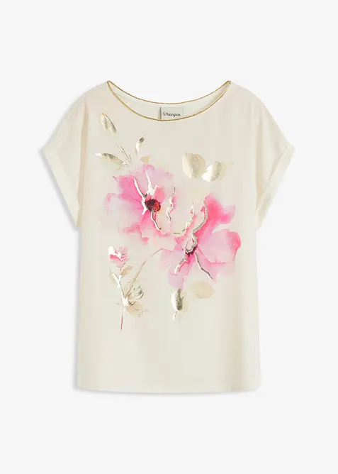 Topp med vävd infällning, bonprix