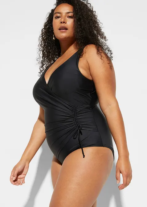 Baddräkt med rynk och lätt formande effekt, bonprix