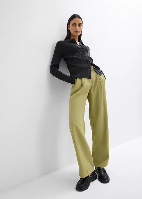 Finstickad kofta av viskosmix, bonprix