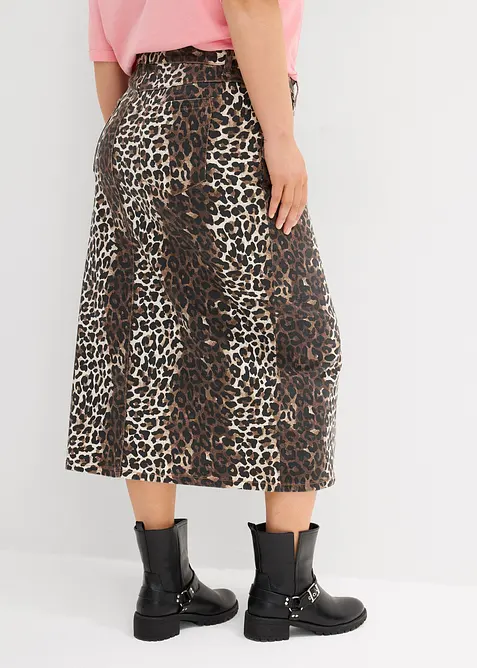 Jeanskjol i bomull med stretch, bonprix